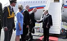 Vladimir Putin llega a Finlandia.