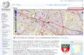 Artículo sobre París en la Wikipedia en alemán con un mapa de OSM desplegado.