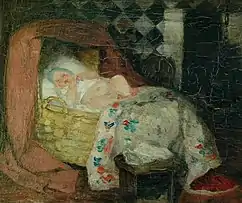 Interior with Baby in Bassinet