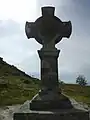 Cruz celta semllante las cruces mayores irlandesas del nuevo viacrucis del Monte Santa Trega, en la Guarda, Galicia.