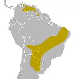 Distribución geográfica del anambé chico.