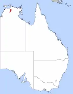 Distribución en el norte de Australia.