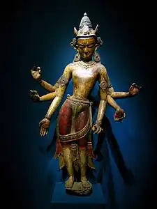 Imagen del bodhisattva Avalokiteśvara en postura ābhaṅga.