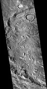 Lampland Cráter (Martian Cráter), cuando visto por CTX cámara (encima Marte Reconnaissance Orbitador).