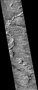 Slipher Cráter (Martian Cráter), cuando visto por CTX cámara (encima Marte Reconnaissance Orbitador).