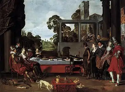 Alegre compañía en una terraza, hacia 1616-1617 Mauritshuis, La Haya