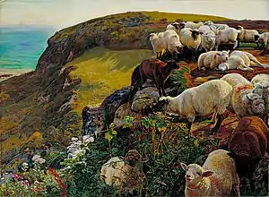 La oveja descarriada, de William Holman Hunt, 1852 (prerrafaelita).
