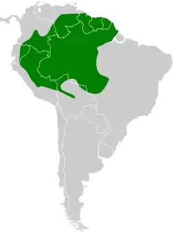 Distribución geográfica del hormiguero dorsiescamado.