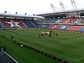 Interior del estadio antes de un partido.