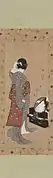 Katsushika Hokusai, Mujer mirándose al espejo, 1805.