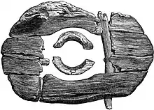 Rueda maciza de madera encontrada en Blair Drummond. Primera evidencia de transporte rodado en Gran Bretaña.
