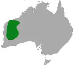 Mapa de distribución de P. woolleyae