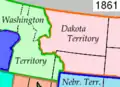 Las Montañas Rocosas del norte después de la formación del territorio de Dakota a partir del territorio de Nebraska en 1861.