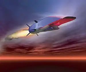 Imagen artística de un X-51 en vuelo.