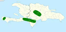 Distribución geográfica de la reinita montana.