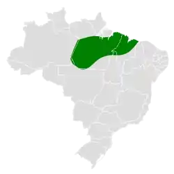 Distribución geográfica del cotinga coliblanco.
