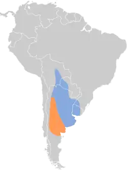 Distribución geográfica de la monjita coronada.