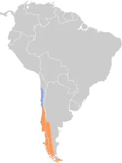 Distribución geográfica del diucón.