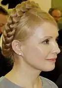 Yulia Tymoshenko con una corona de trenza