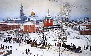 Vista del Laura de la Trinidad y San Sergio desde la calle Vokzálnaya, 1911