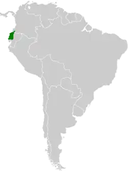 Distribución geográfica del mosquerito del Chocó.