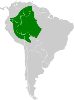 Distribución geográfica del mosquerito patifino.