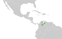 Distribución geográfica del mosquerito serrano.