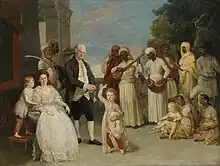 Retrato de grupo con Sir Elijah y lady Impey. Museo Thyssen-Bornemisza. Madrid.
