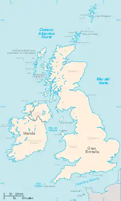Mapa de las islas británicas