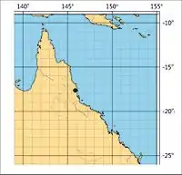 Figure 3. Distribution map of Platynectes brancuccii, north-eastern Queensland, Australia