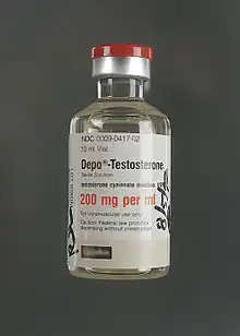 Vial of depo-testosterone, a depot injection