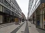 An empty Drottninggatan, a major pedestrian street in Stockholm
