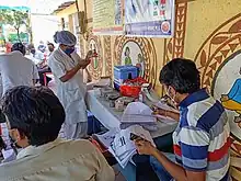 Vaccination drive for COVID prevention in Bhopal, India.