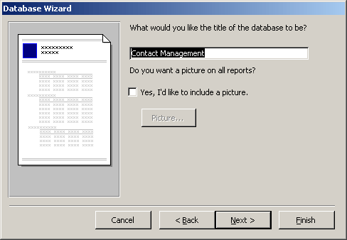 Database Wizard - Screen 5