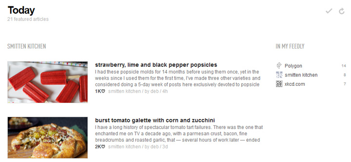 Screenshot of Feedly.com