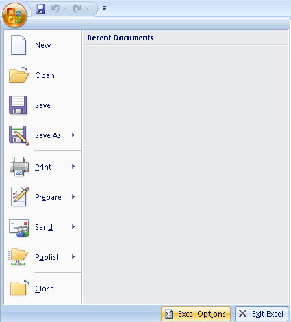 Screenshot of Excel 2007