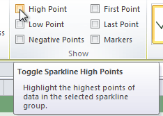Hovering over the High Point checkbox