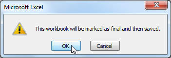 Marking the workbook as final
