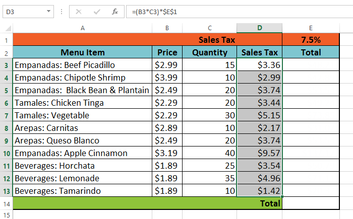 Screenshot of Excel 2013