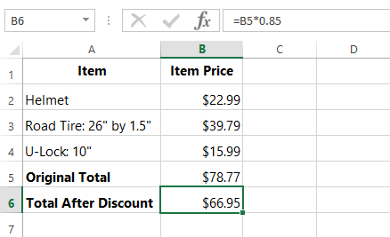 screenshot of excel 2013