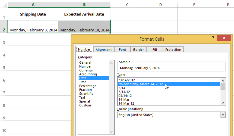 screenshot of excel 2013