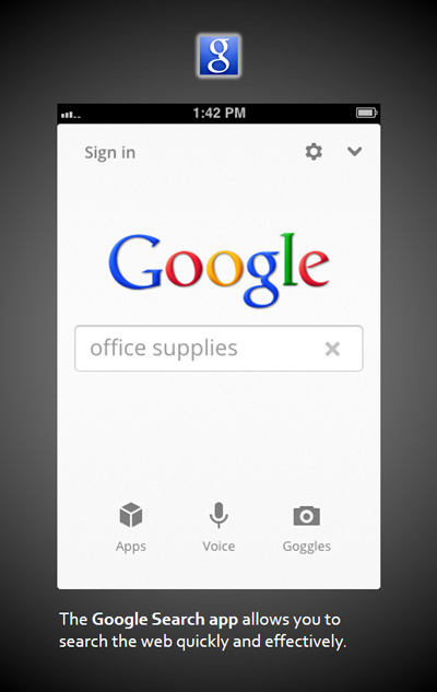 Screenshot of the Google Search App
