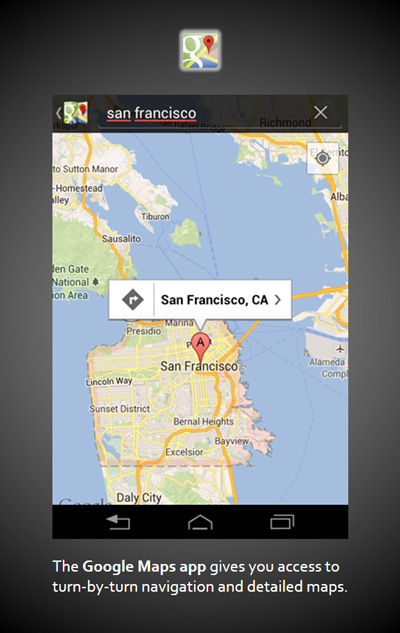 Screenshot of the Google Maps App