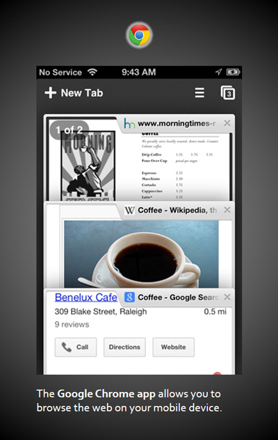 Screenshot of the Google Chrome App