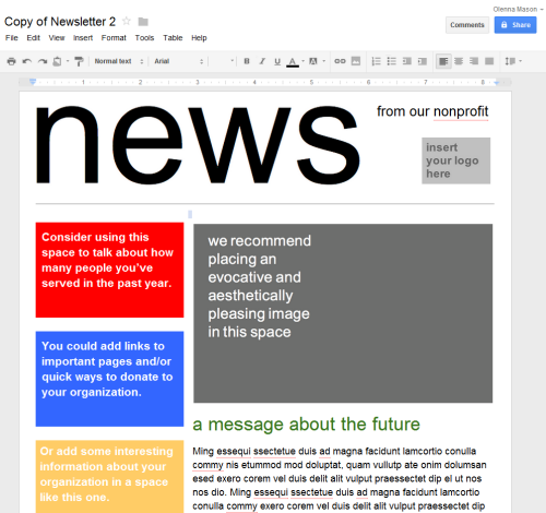 Screenshot of Google Drive