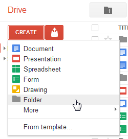 Screenshot of Google Drive