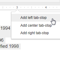 Screenshot of Google Documents