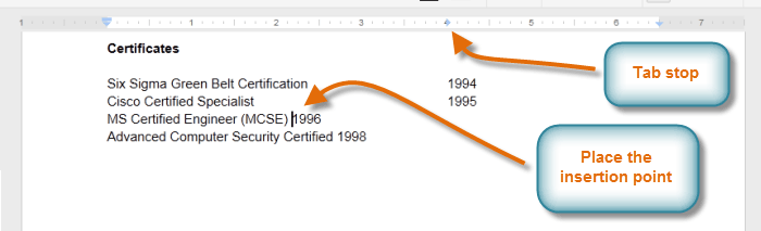 Screenshot of Google Documents