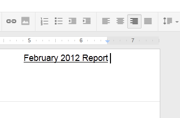 Screenshot of Google Documents