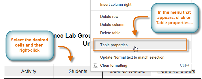 Screenshot of Google Documents